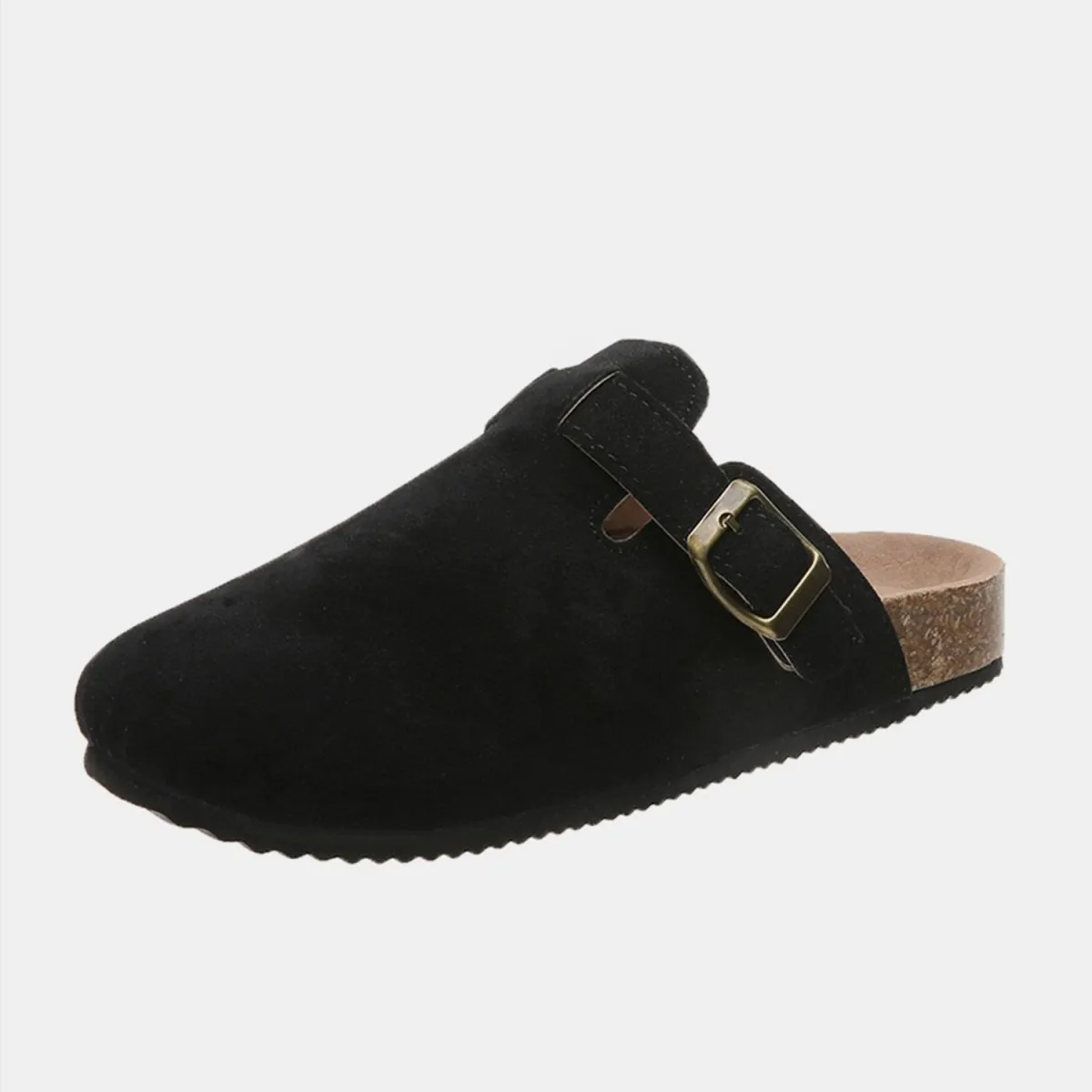 London Suede Buckle Slide