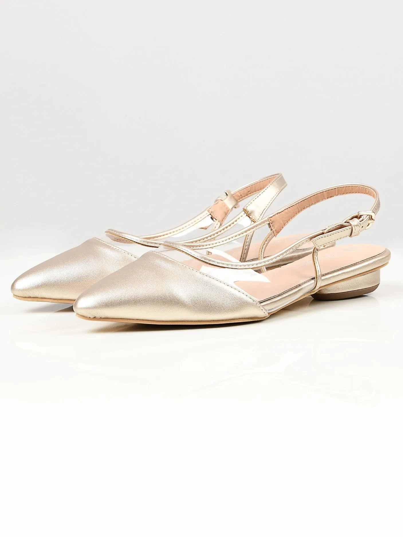 Matte Pointed Sandals - Gold