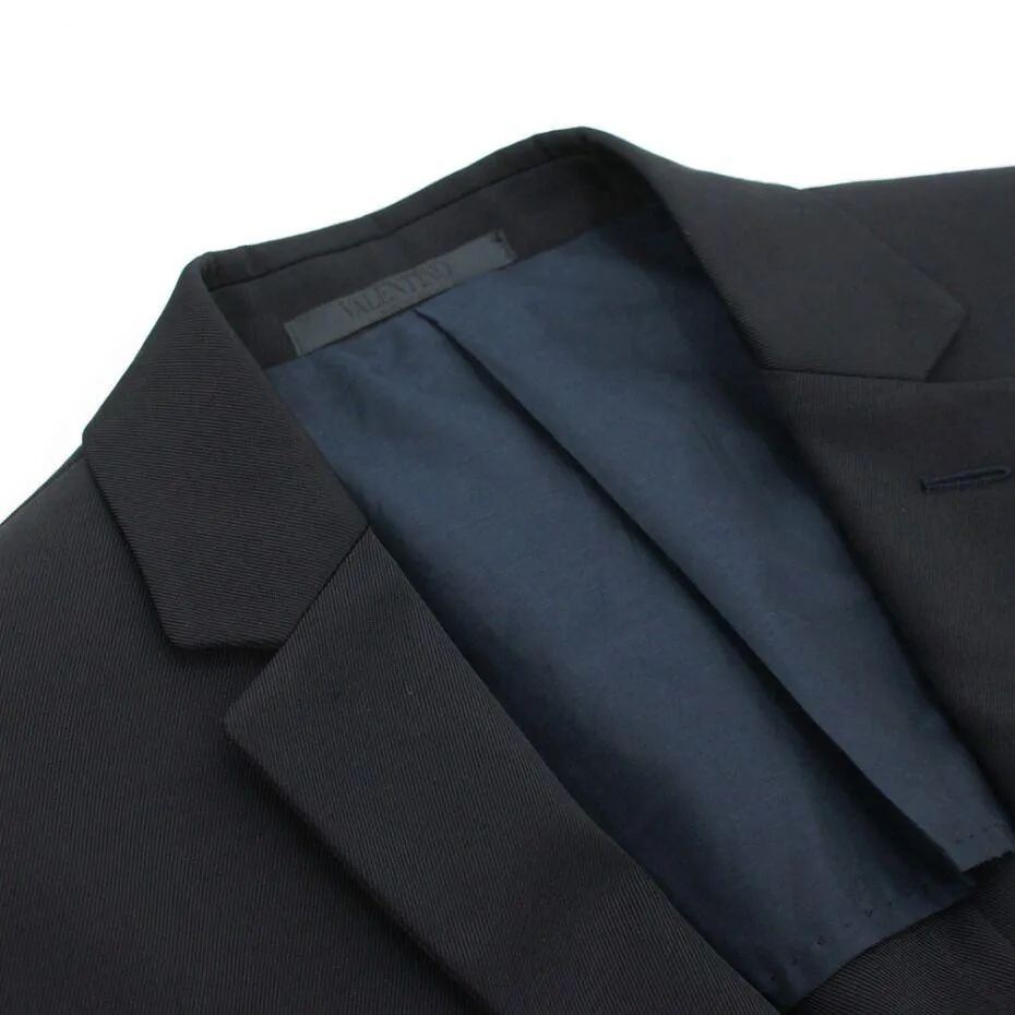 Midnight Dark Blue Nylon Blazer Jacket