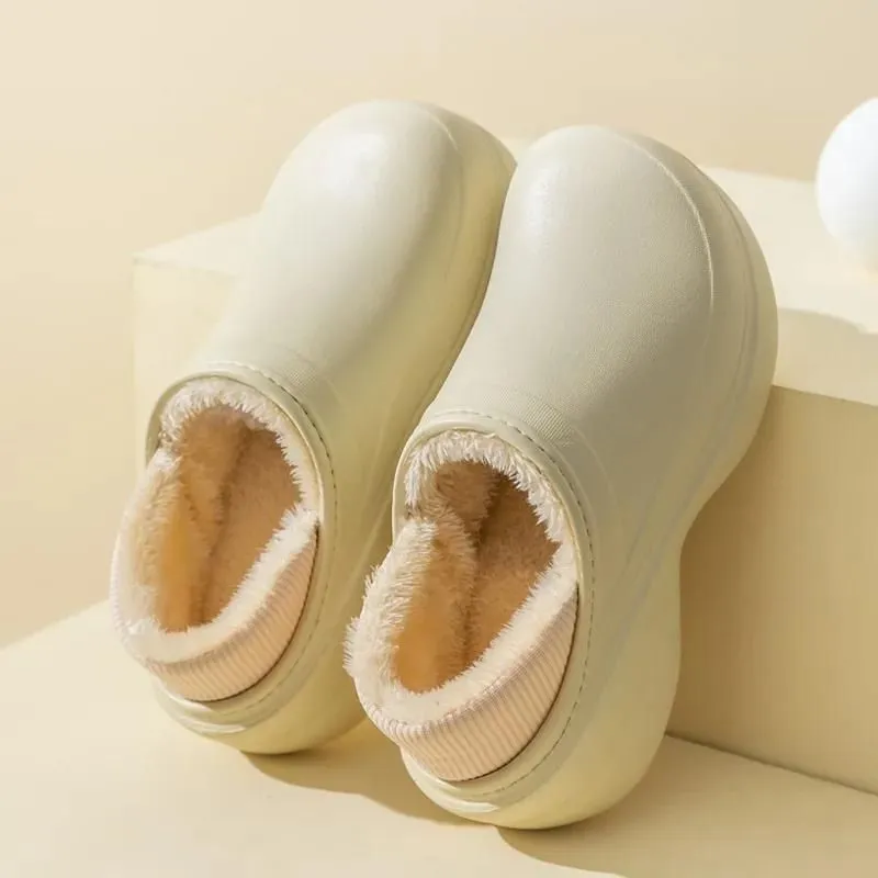 Minimalist Ergonomic Fur Lined Women's Waterproof Soft Thick Bottom Winter Clogs