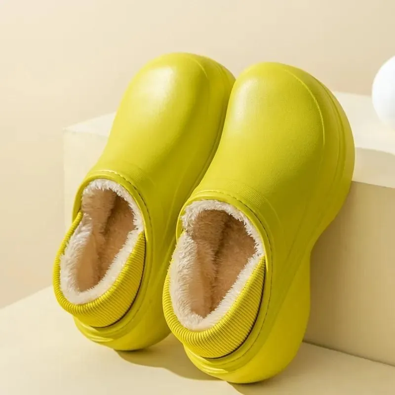 Minimalist Ergonomic Fur Lined Women's Waterproof Soft Thick Bottom Winter Clogs