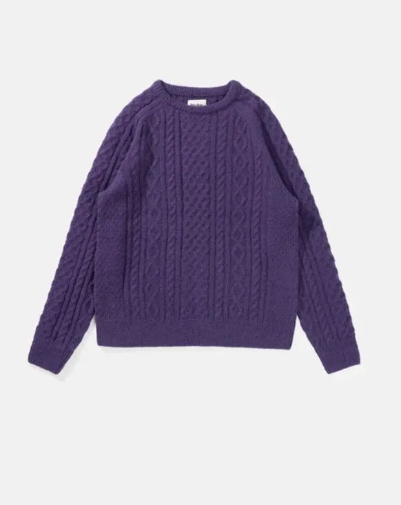 Mohair Fishermans Knit in Plum