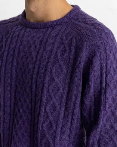 Mohair Fishermans Knit in Plum