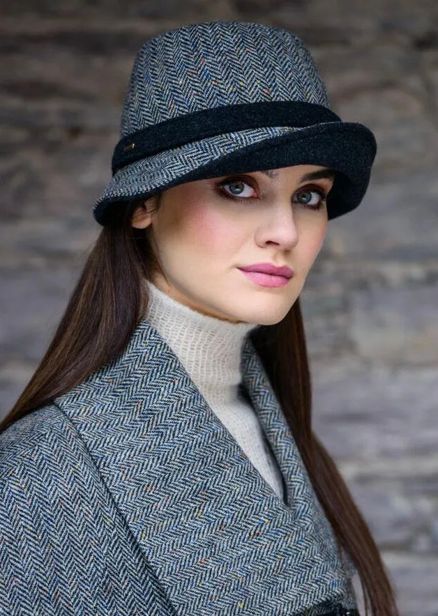 Mucros Gray Herringbone Clodagh Hat