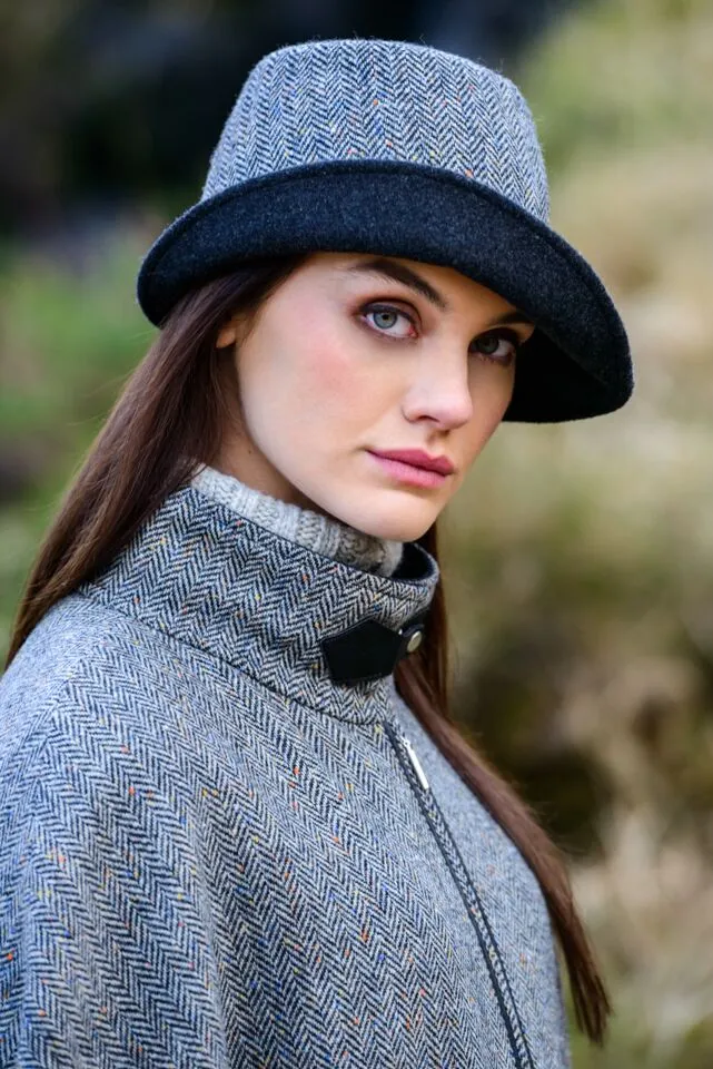 Mucros Gray Herringbone Clodagh Hat