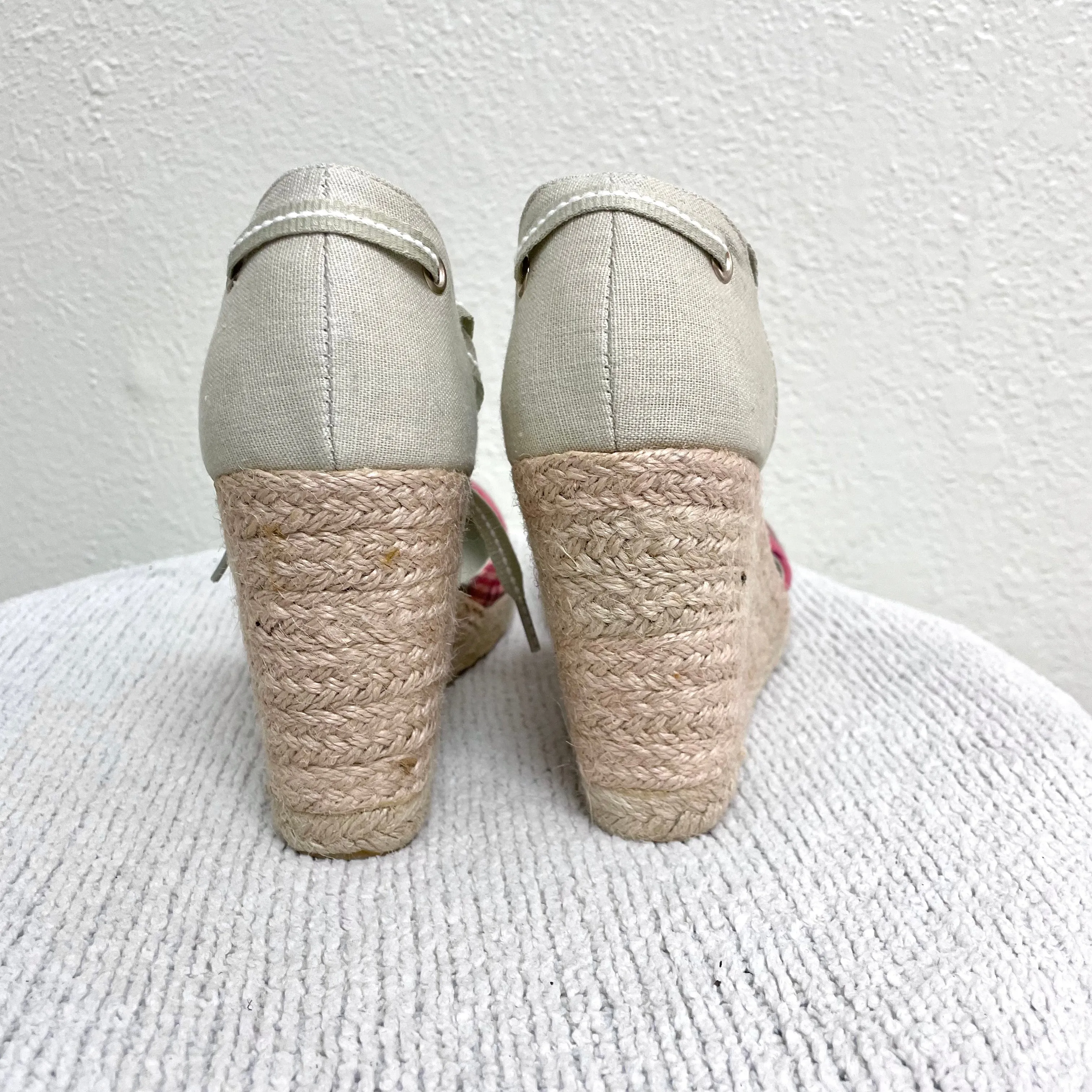 Plaid Wedge Espadrilles