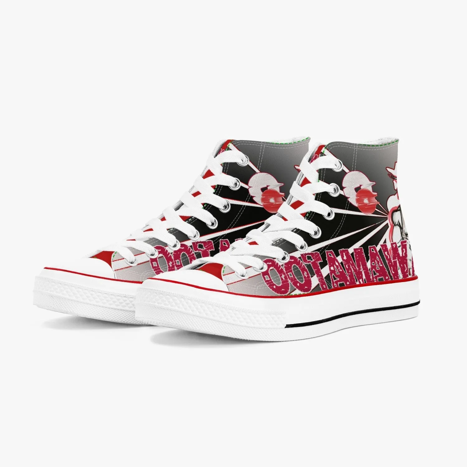 Red Sunset  High-Top Canvas Shoes