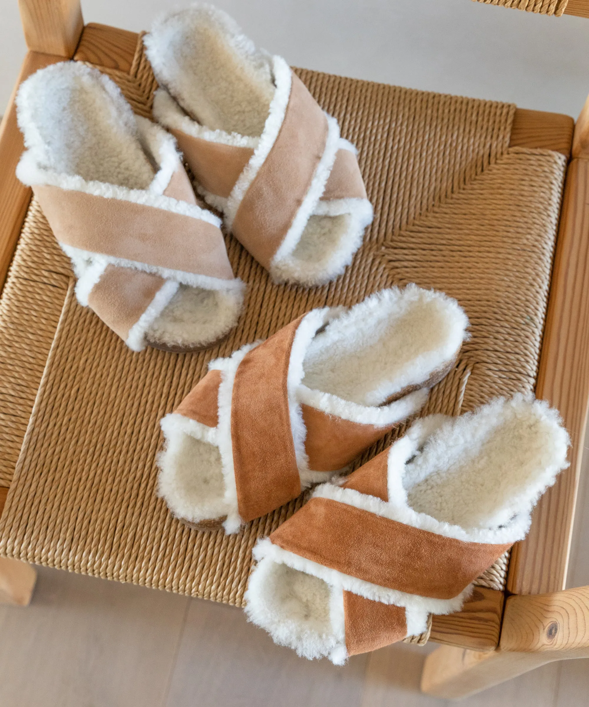 Shearling-Lined Crossover Sandal