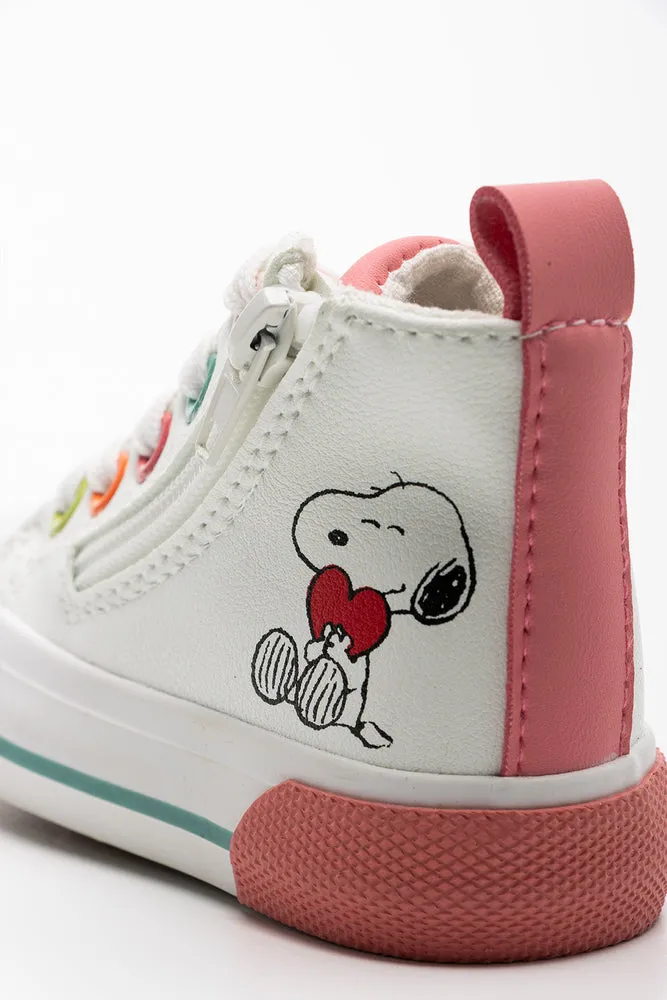 Snoopy High Top Sneaker White