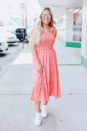 Soul Of Sunshine Midi Dress - Peach