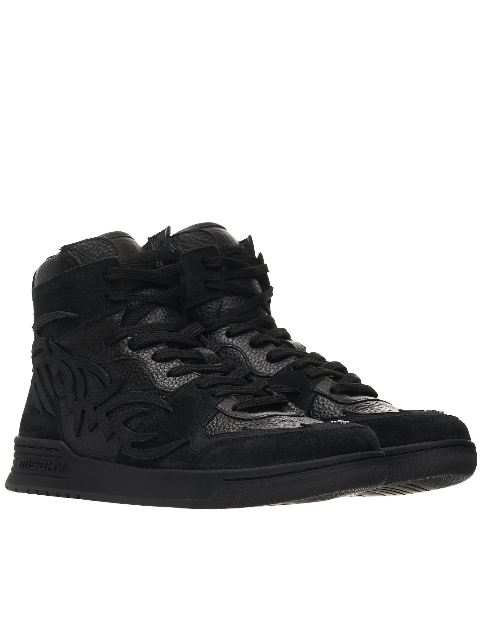 Suede High Top Sneakers (022BW409-BLACK)