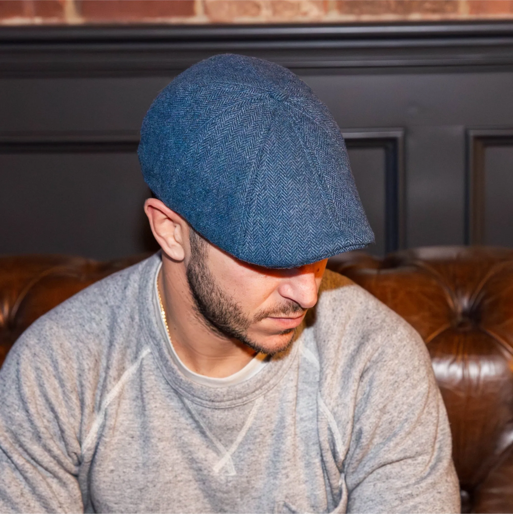 The Insulated Peaky Boston Scally Cap - Indigo Blue