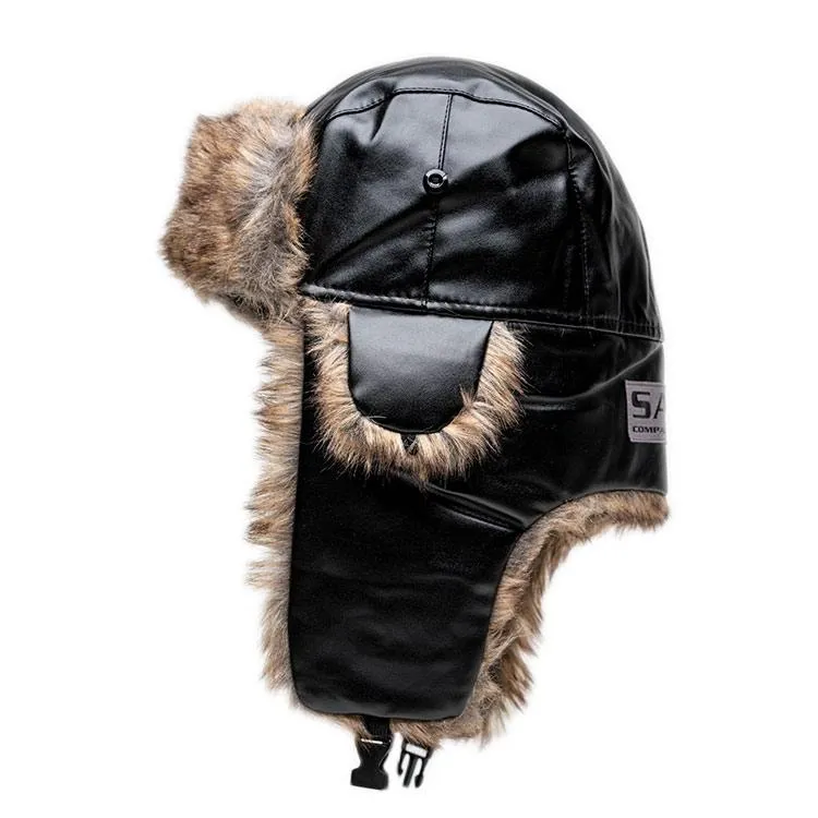 Trapper Hat | Pilot | Black Leather