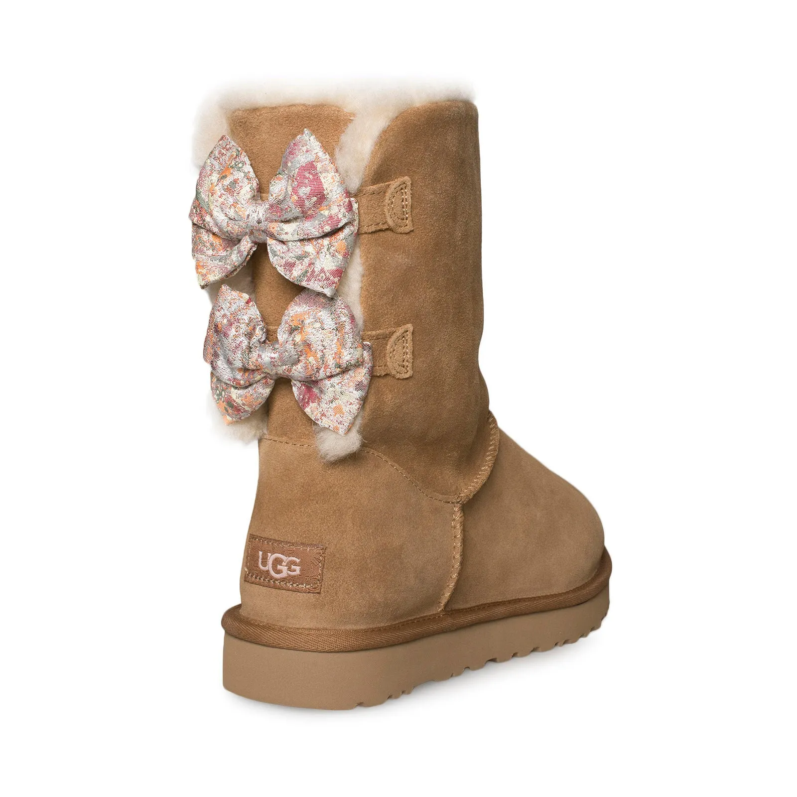 UGG Bailey Bow Abstract Splatter Chestnut Boots - Women's