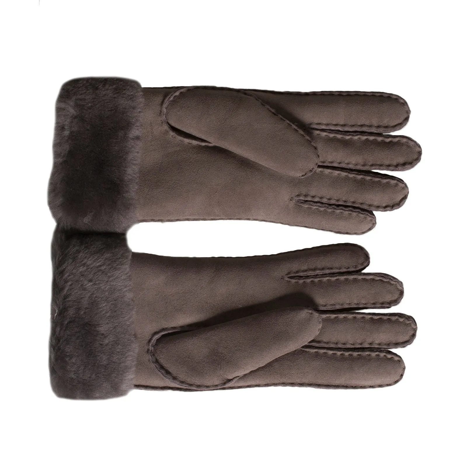 UGG Sheepskin Classic Turn Cuff Stormy Grey Gloves - Women's