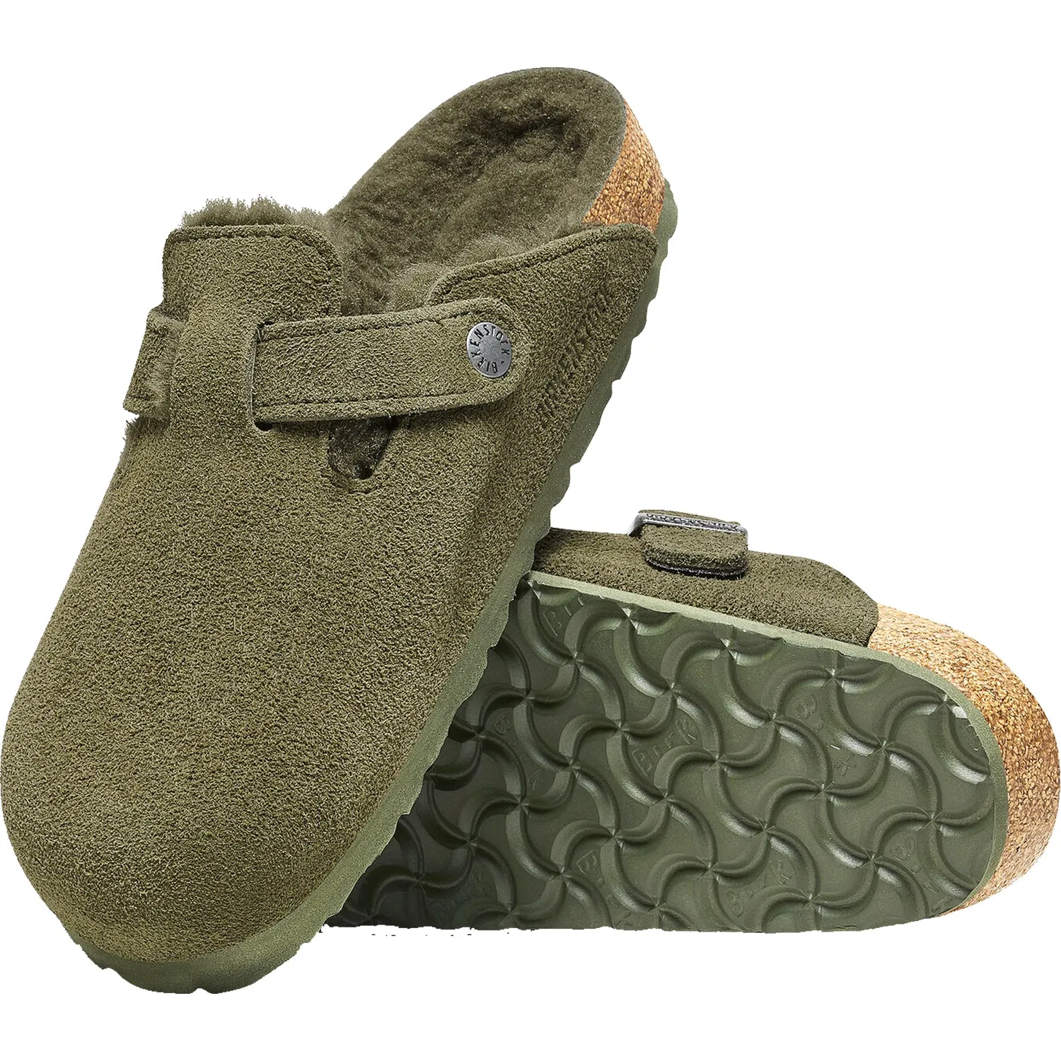 Unisex Birkenstock Boston Shearling Thyme Suede