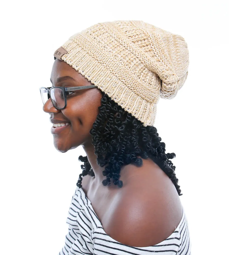 Winter Hat | Satin Lined | Detachable Pom Pom | Beige