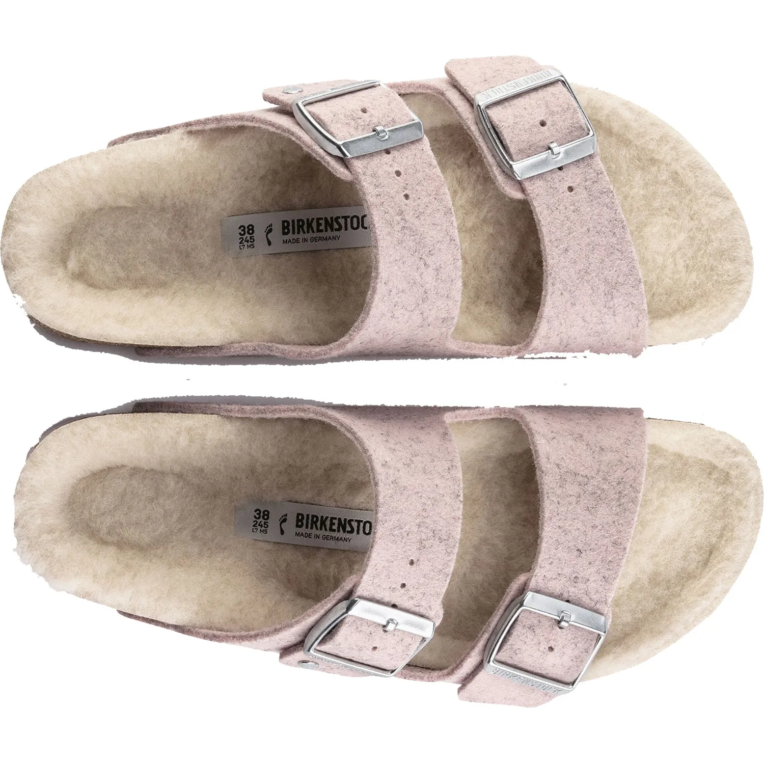 Women's Birkenstock Arizona Wool Soft Pink Natural