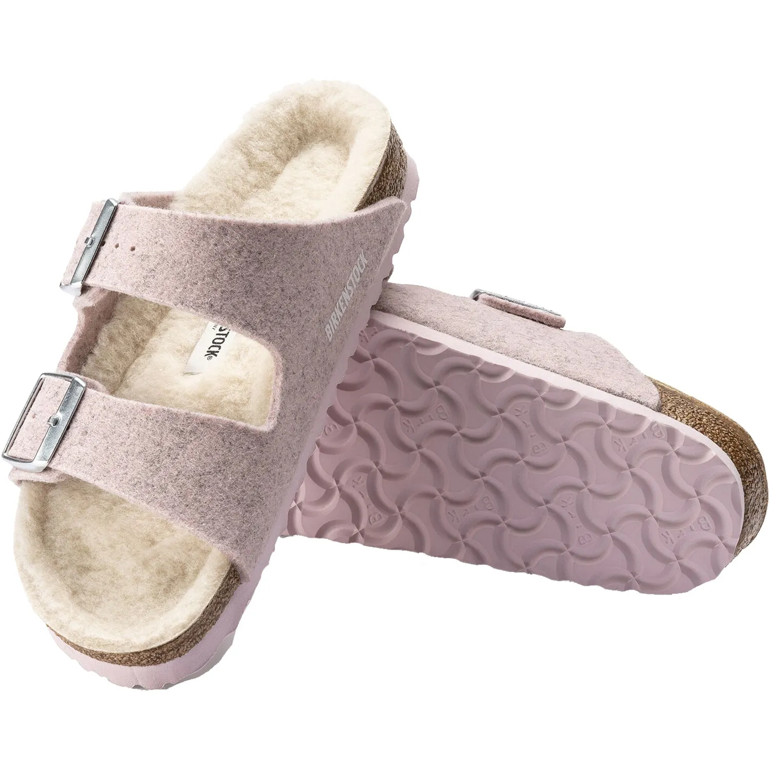 Women's Birkenstock Arizona Wool Soft Pink Natural