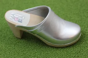 Women's Stockholm Clog - Silver Metallic Leather