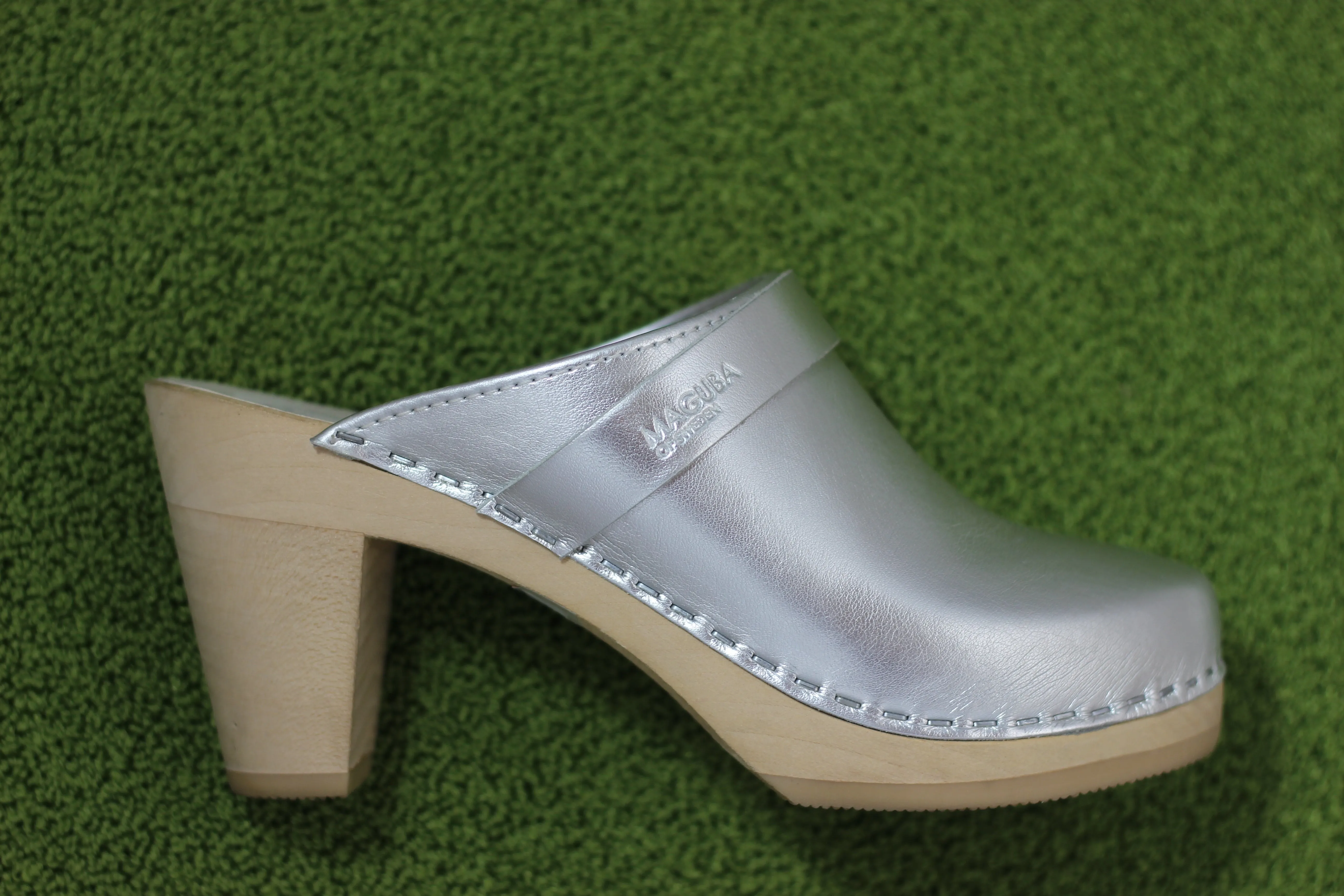 Women's Stockholm Clog - Silver Metallic Leather