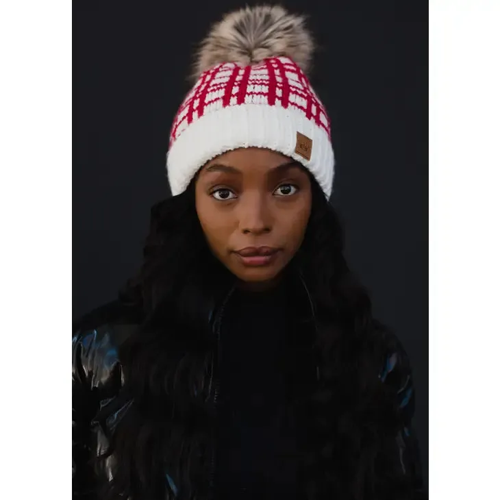 Wonderful Print Pom Winter Hat