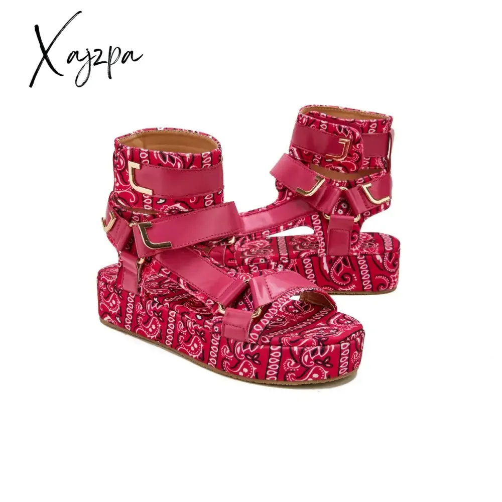 Xajzpa - Womens Summer Sandals Vintage Graffiti Platforms Sandals