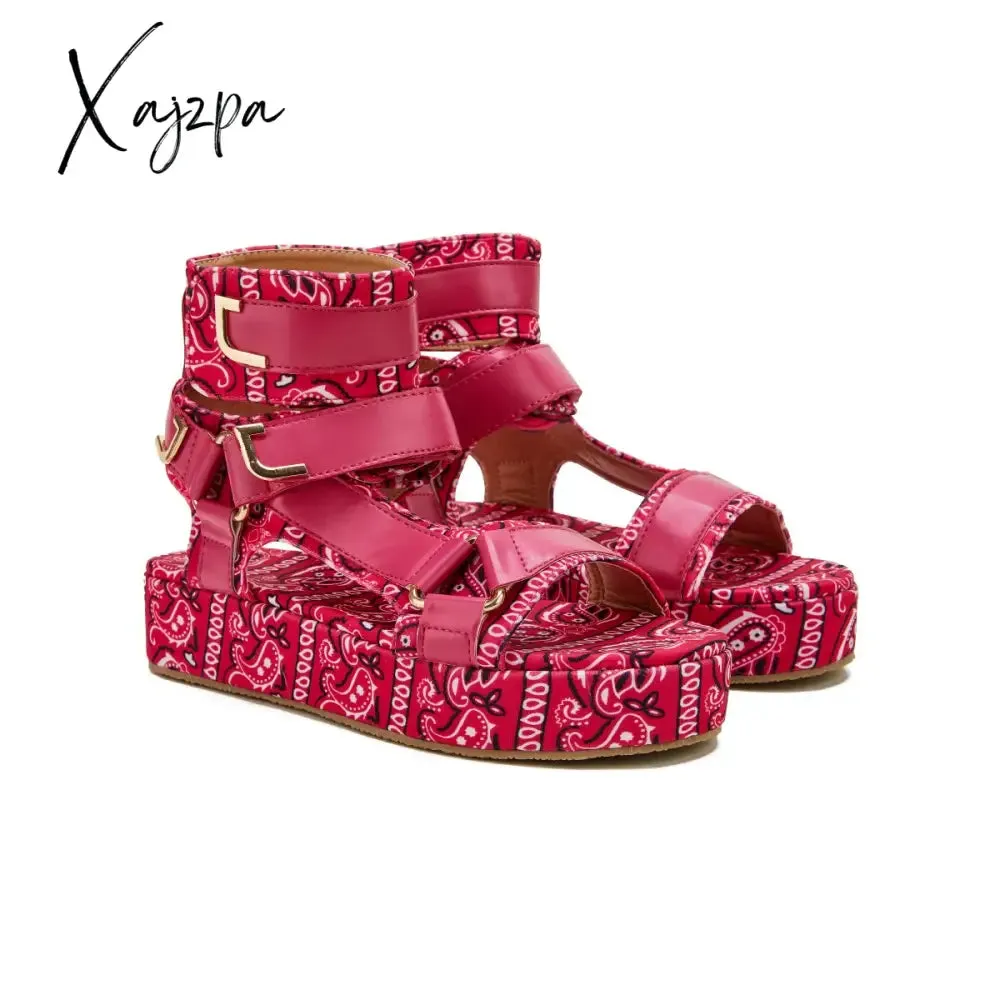 Xajzpa - Womens Summer Sandals Vintage Graffiti Platforms Sandals