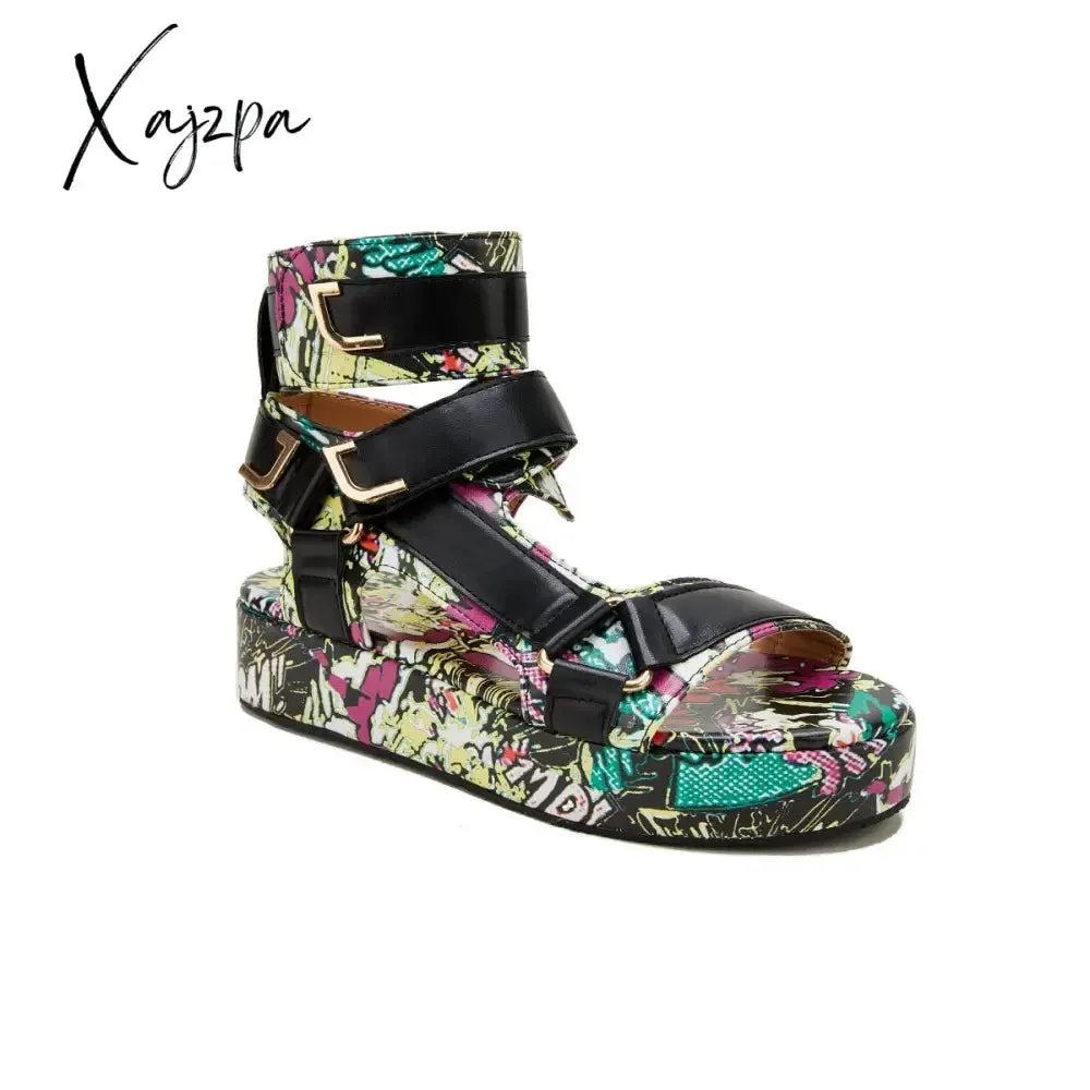 Xajzpa - Womens Summer Sandals Vintage Graffiti Platforms Sandals