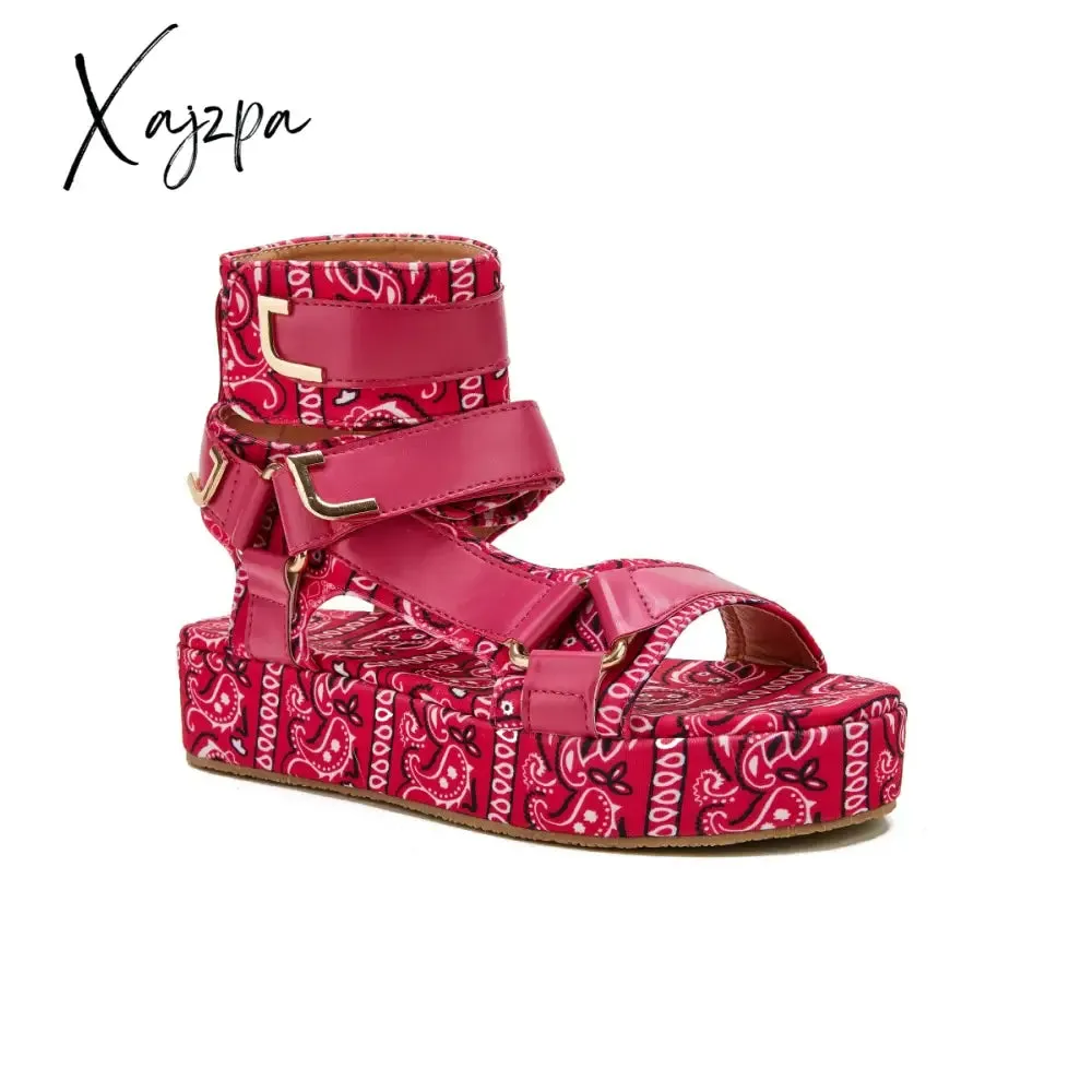 Xajzpa - Womens Summer Sandals Vintage Graffiti Platforms Sandals