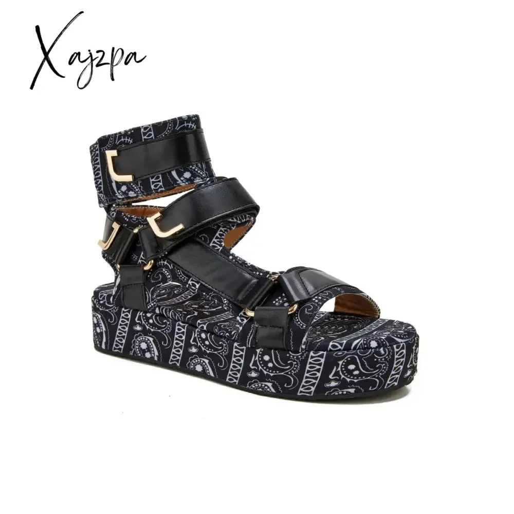 Xajzpa - Womens Summer Sandals Vintage Graffiti Platforms Sandals