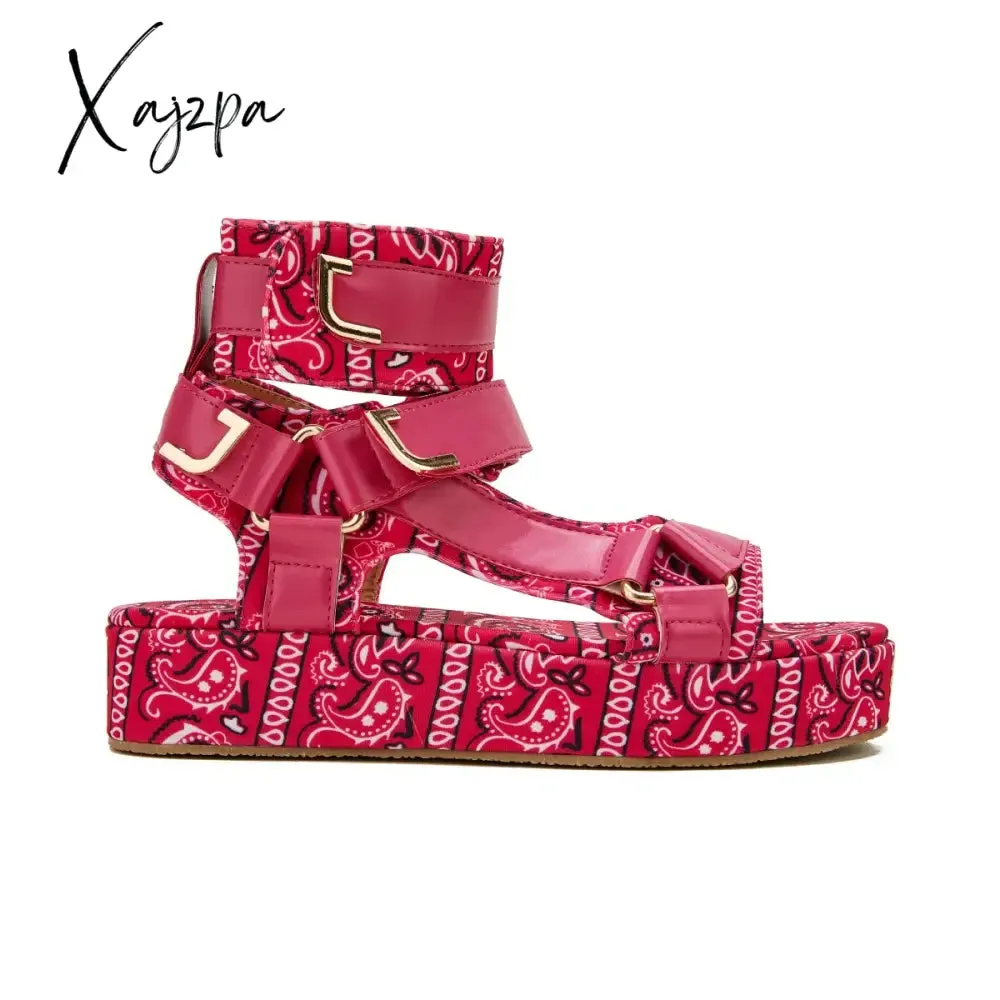 Xajzpa - Womens Summer Sandals Vintage Graffiti Platforms Sandals